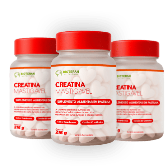 Potes de creatina mastigável da Bioterah