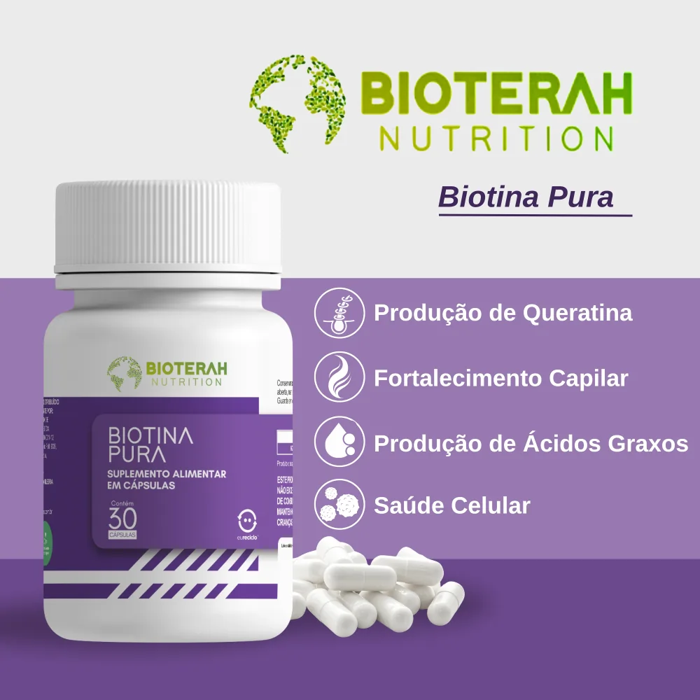 Suplemento biotina pura - Bioterah