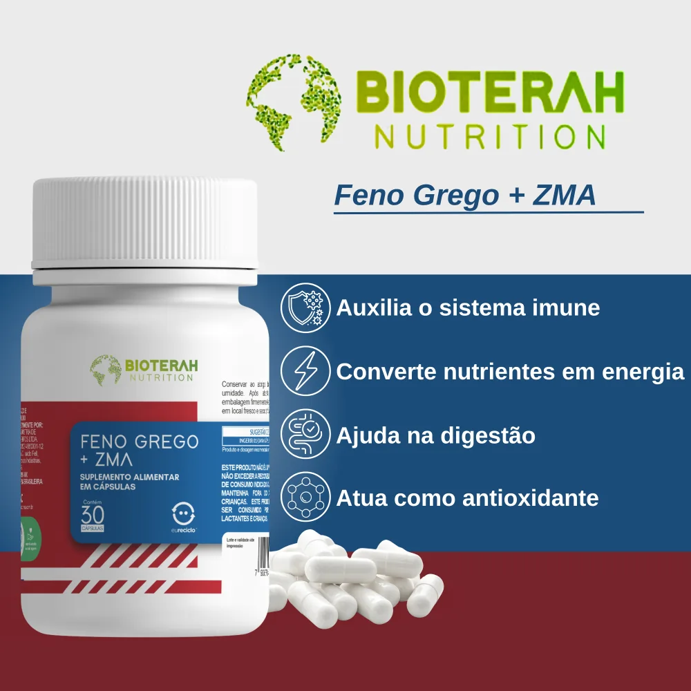Suplemento de feno grego da Bioterah Nutrition.