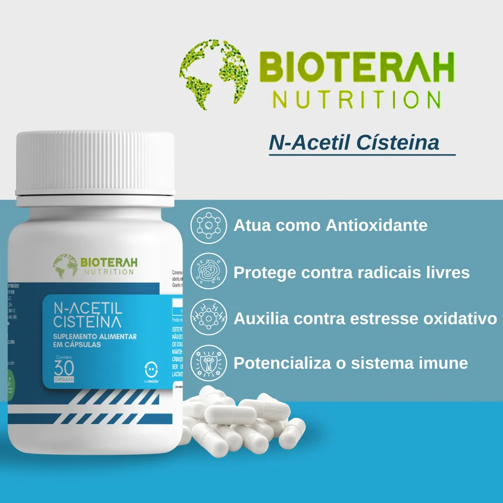 Suplemento antioxidante N-Acetil Cisteína da Bioterah